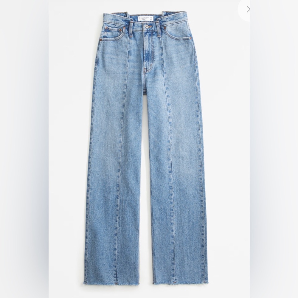 Abercrombie & Fitch Light Denim Wide-Leg Jeans